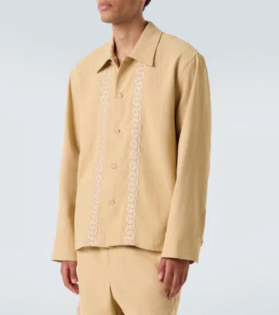Commas Embroidered Overshirt In Brown