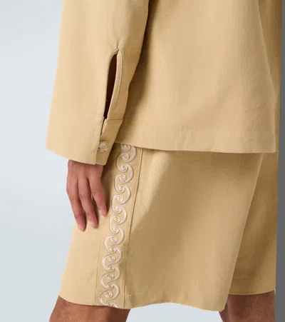 Commas Embroidered Overshirt In Brown