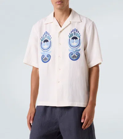 Commas Embroidered Shirt In White