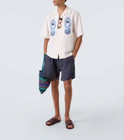 Commas Embroidered Shirt In White