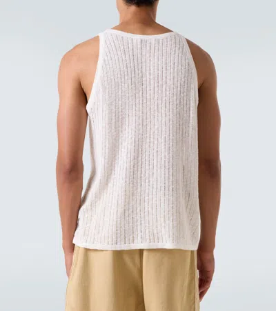 Commas Pointelle Cotton And Linen Tank Top In Pink