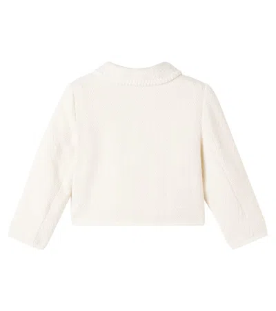 Bonpoint Janica Herringbone Cotton And Wool Jacket In White