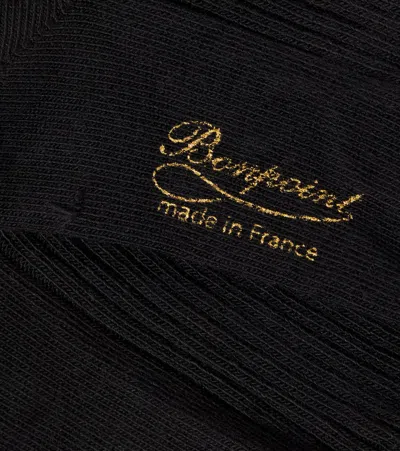Bonpoint Collant Ribbed-knit Cotton-blend Socks In Black