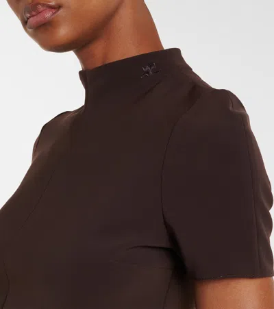 Courrèges Twill Top In Brown