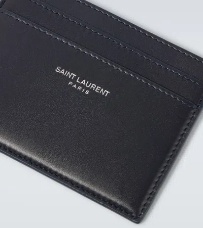Saint Laurent Logo Card Holder Wallets And Card Holders Black In Black
