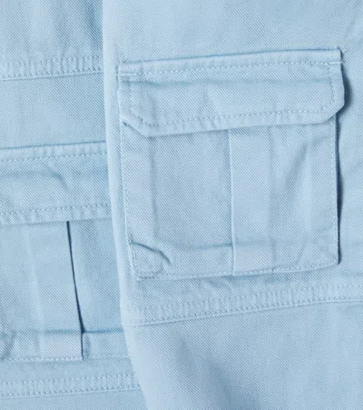 Stella Mccartney Cotton Twill Cargo Pants In Blue