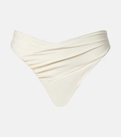 Magda Butrym Ruched Bikini Bottoms In White