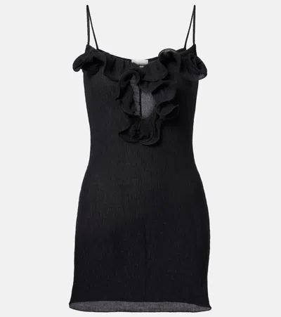 Magda Butrym Ruffled Sheer Minidress