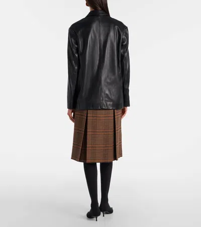Nour Hammour Opus Leather Blazer In Black