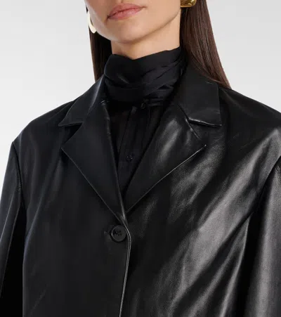 Nour Hammour Opus Leather Blazer In Black