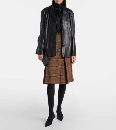 Nour Hammour Opus Leather Blazer In Black