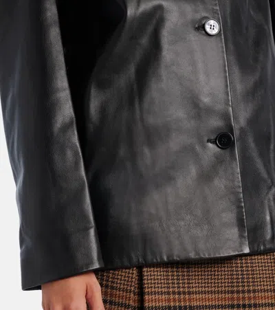 Nour Hammour Opus Leather Blazer In Black