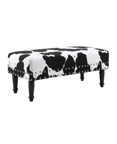 Convenience Concepts 40" Faux Cowhide Bench With Nailheads