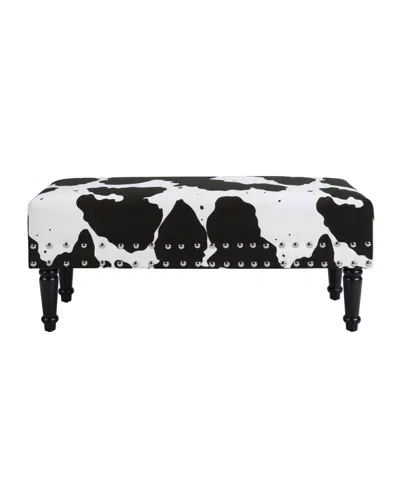 Convenience Concepts 40" Faux Cowhide Bench With Nailheads
