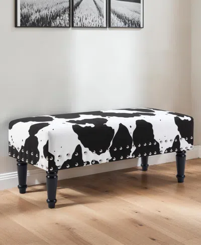 Convenience Concepts 40" Faux Cowhide Bench With Nailheads