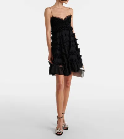 Valentino Ladycrush Strass Flower Ankle-strap Sandals In Black