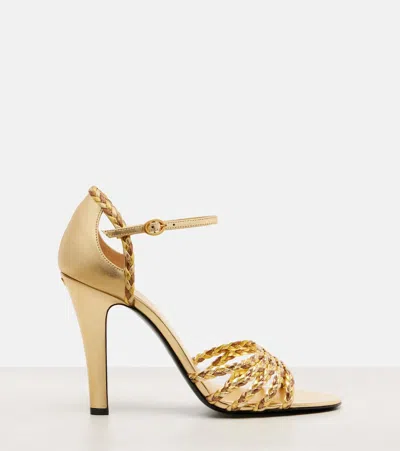 Valentino Garavani Hi Dolly Metallic Ankle Strap Sandal In Gold