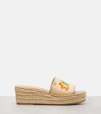 Valentino Bribri 65 Raffia Espadrille Sandals In Multi