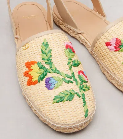 Valentino Bribri Embroidered Raffia Espadrilles