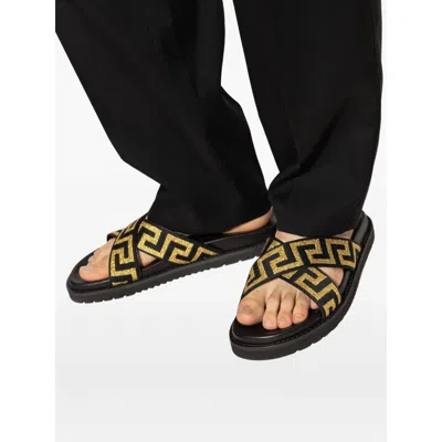 Versace Black  Yellow Flip-flops & Slides