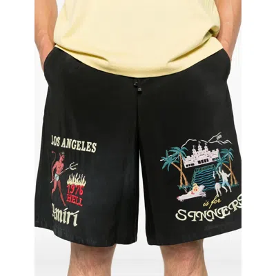 Amiri Embroidered-design Shorts In Blue