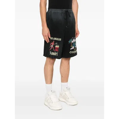 Amiri Embroidered-design Shorts In Blue