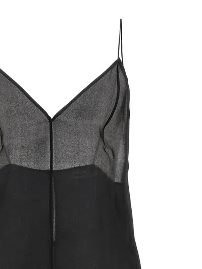 Khaite Black Silk Talsie Top In Black
