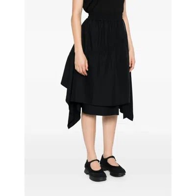 Y-3 Twill Asymmetrical Midi Skirt In Black