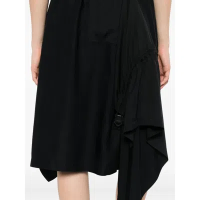 Y-3 Twill Asymmetrical Midi Skirt In Black