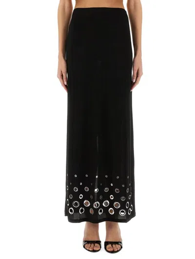 Rabanne Jupe Eyelet-embellished Jersey Maxi Skirt