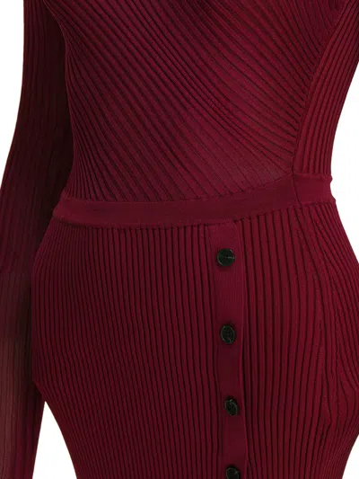 Self-portrait Midi Dress With Cut-out In Burgundy