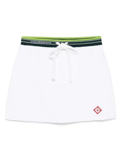 Casablanca Mini Skirt In White With Coulisse