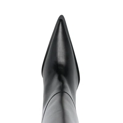 Coperni Leather Boots With Iconic Logo In Black