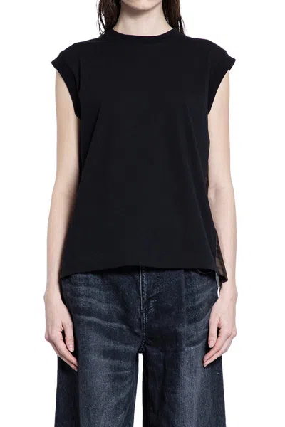 Sacai Leopard-print T-shirt In Black