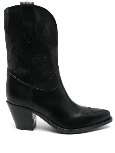 Golden Goose Deluxe Brand Low Wish Star Pointed-toe Boots In Black