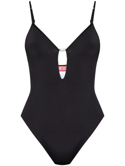 Diesel Logo Jewel Plunge Bodysuit