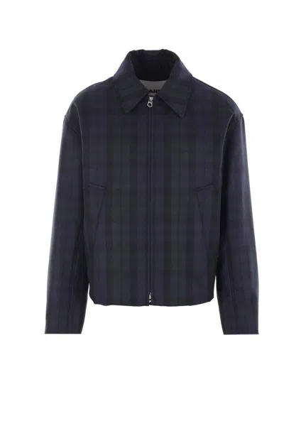 Jil Sander Plaid Zip-front Bomber Jacket In Multi