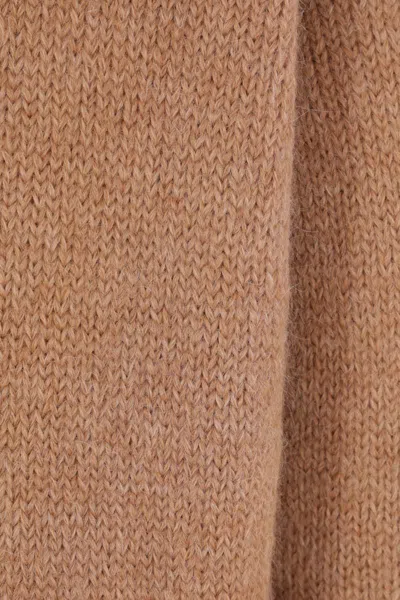 Jil Sander Ribbed Crewneck Sweater With Soft Texture In Brown