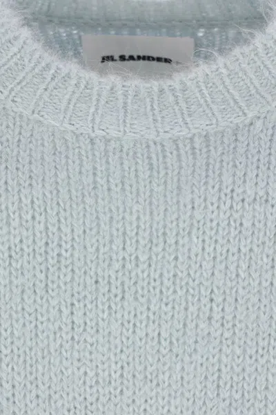 Jil Sander Powder Blue Alpaca And Wool Blend Crewneck Sweater