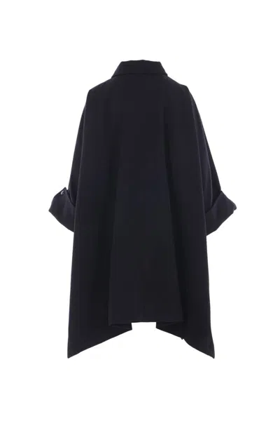 Yohji Yamamoto Button-fastening Single-breasted Coat In Blue