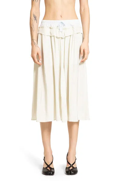 Maison Margiela Beige Aloe Anonymity Of The Lining Skirt In White