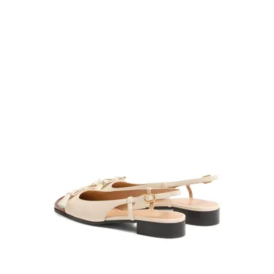 Valentino Garavani 'valet Du Roi' White Ballet Flats With Vlogo Plaque On The Front And Adjustable L