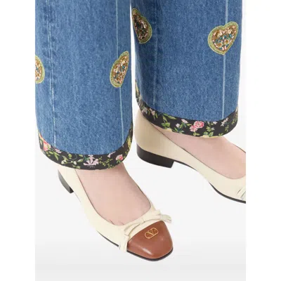 Valentino Garavani Valet Du Roi Kidskin Ballerina 25mm Woman Butter/tobacco 42 In Neutral