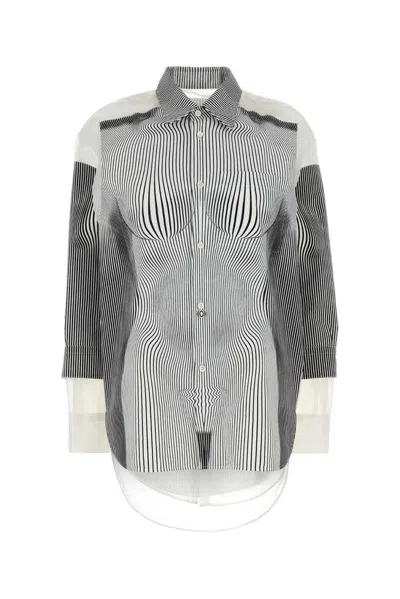 Jean Paul Gaultier Printed Organza E Polyester Oversize Shirt