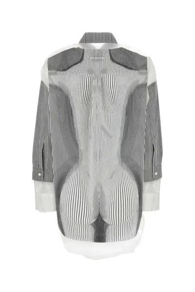 Jean Paul Gaultier Printed Organza E Polyester Oversize Shirt