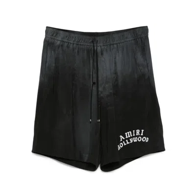Amiri Logo-embroidered Silk Shorts
