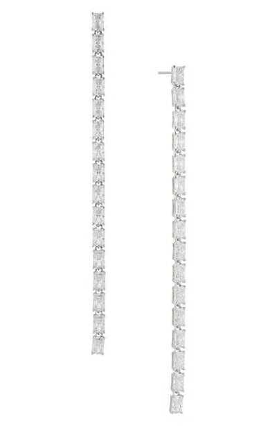 Nadri A La Carte Long Linear Drop Earrings In Rhodium Plated Or 18k Gold Plated