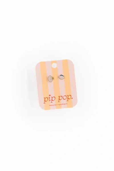Pip Pop Shell Stud Earrings In Gold