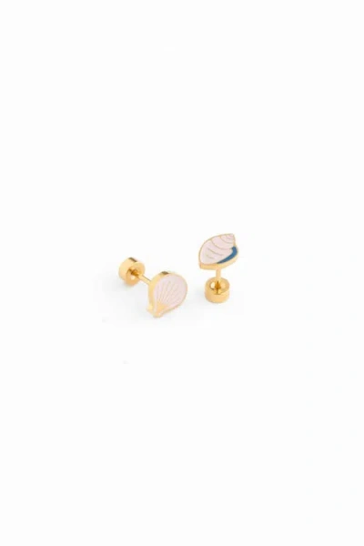 Pip Pop Shell Stud Earrings In Gold