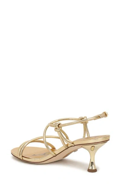 Sam Edelman Riana Strapy Heel Sandal Amber Gold Faux Leather In Gold